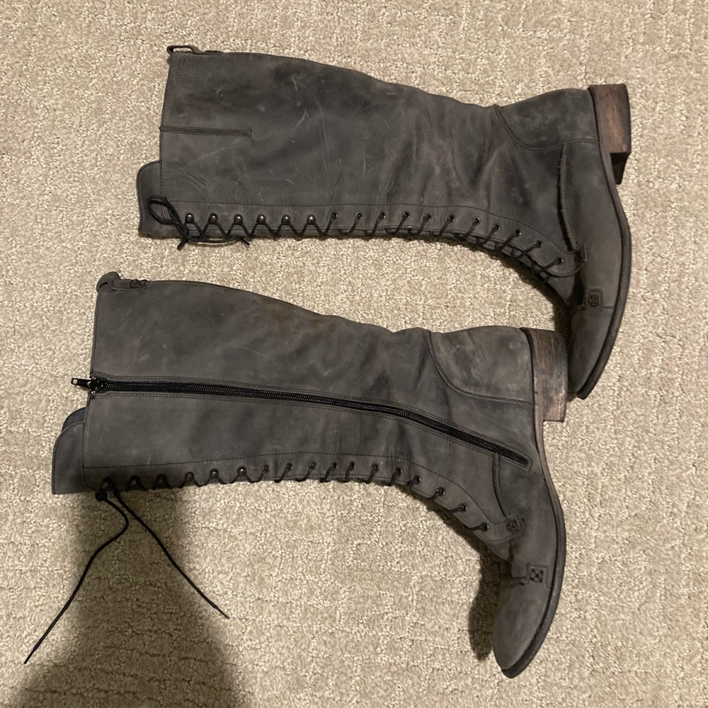 Charles David knee high lace up riding boots